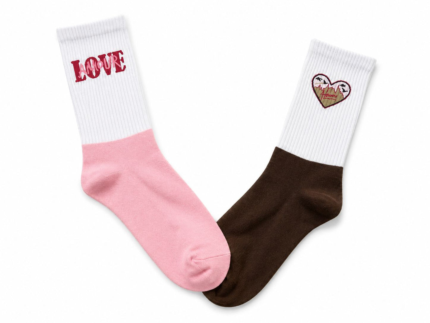 Love is in the Air Sock - Pink/Brown