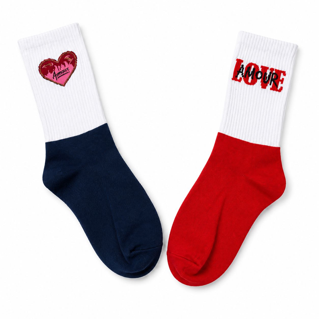 Love is in the Air Sock - Navy/Red