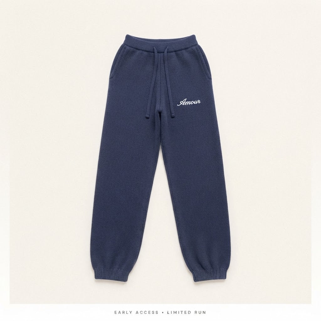 Amour navy knit sweatsuit, view 2