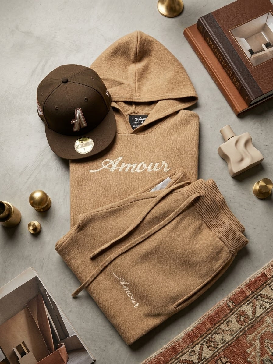 Amour butterscotch knit sweatsuit, view 3