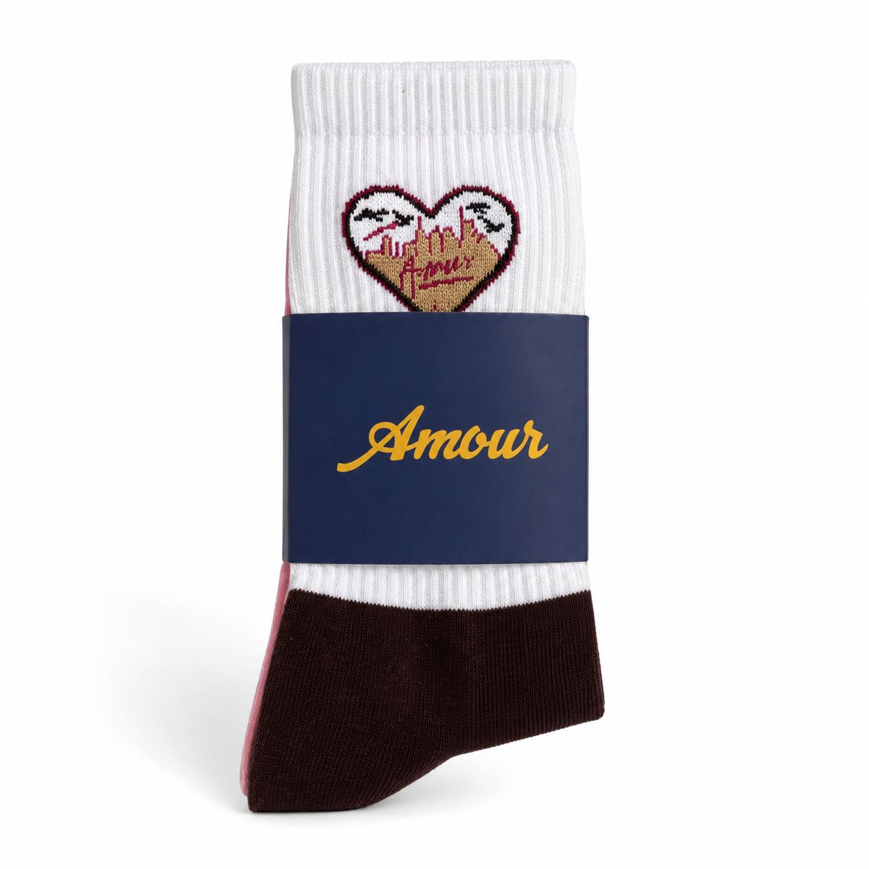 Love is in the Air Sock - Pink/Brown