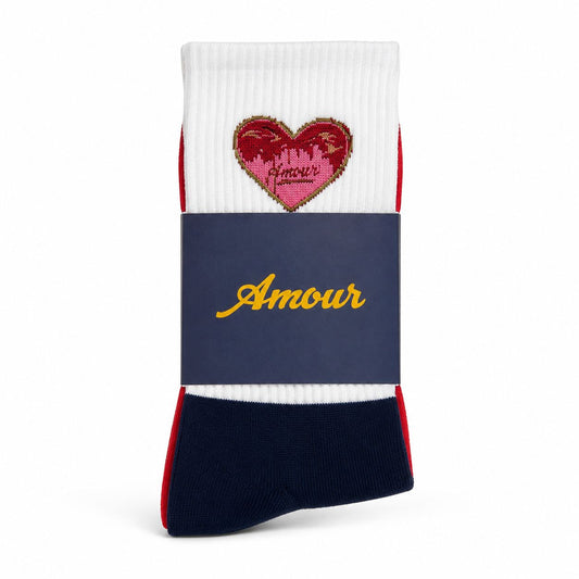 Love is in the Air Sock - Navy/Red