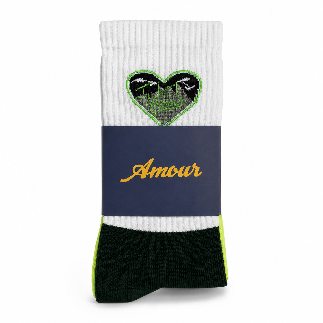 Love is in the Air Sock - Green/Black