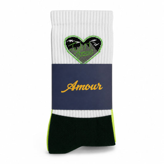 Love is in the Air Sock - Green/Black