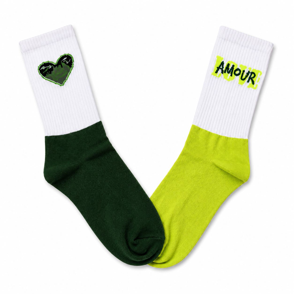 Love is in the Air Sock - Green/Black