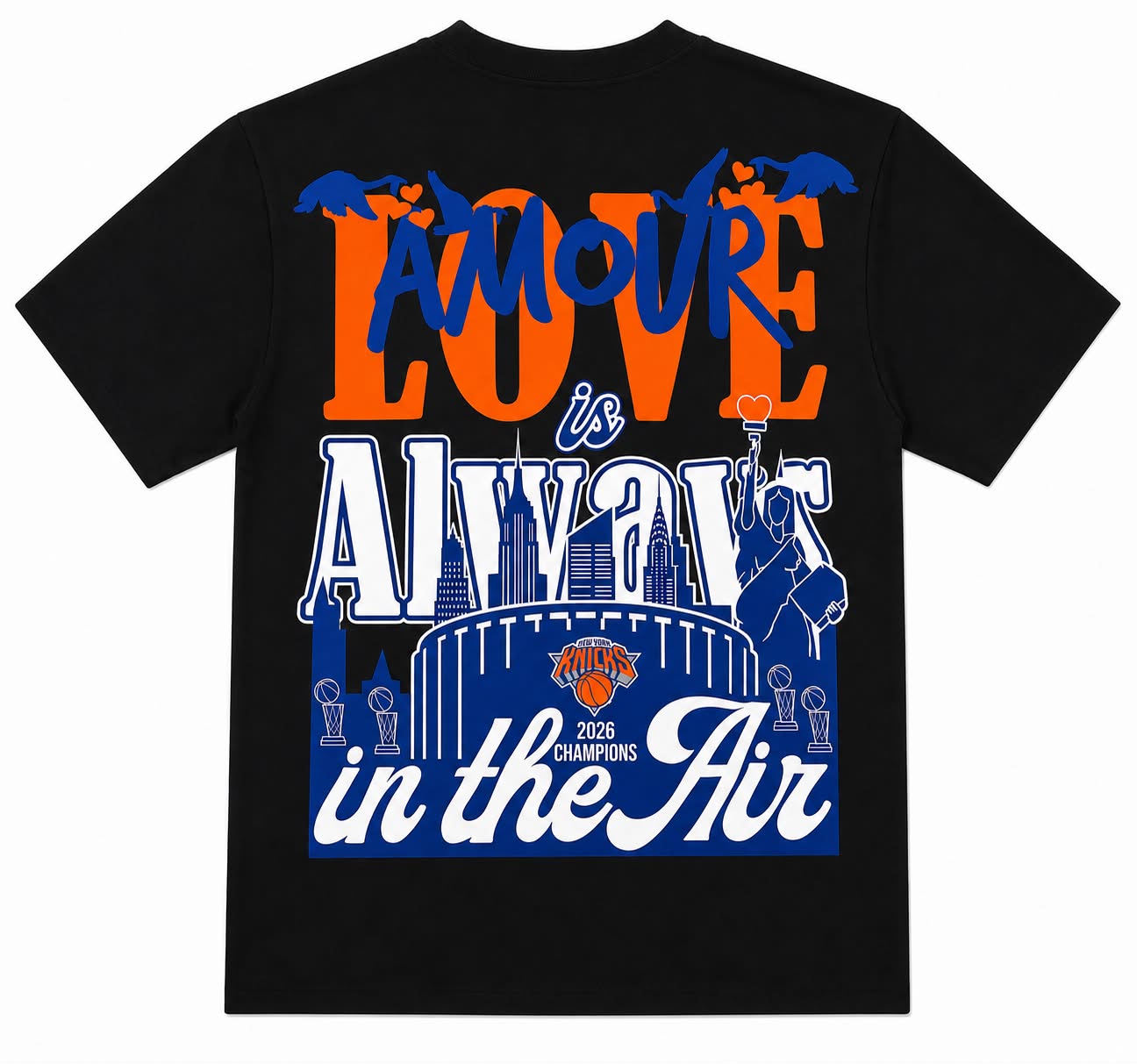 Amour "Love Is Always in the Air" Knicks 2026 Champions Tee